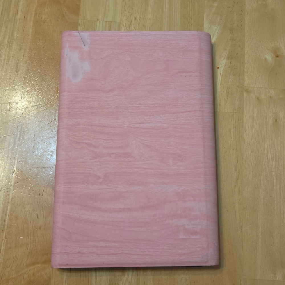 Pink Wood Grain Folio Tablet Case Folding Stand Cover Honeycomb Interior